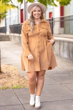 Heart Sparkles Dress, Camel 9 Heart Sparkles Dress, Camel -Chic Soul Store HeartSparklesDress Camel 3