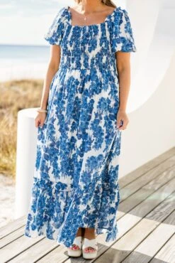 Heavy On My Heart Maxi Dress, Blue -Chic Soul Store HeavyOnMyHeartMaxiDress Blue 2
