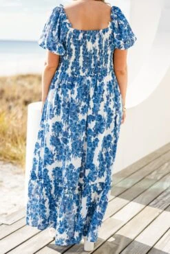 Heavy On My Heart Maxi Dress, Blue -Chic Soul Store HeavyOnMyHeartMaxiDress Blue