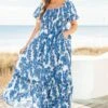 Heavy On My Heart Maxi Dress, Blue 1 Heavy On My Heart Maxi Dress, Blue -Chic Soul Store HeavyOnMyHeartMaxiDress Blue 4