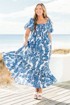 Heavy On My Heart Maxi Dress, Blue -Chic Soul Store HeavyOnMyHeartMaxiDress Blue 6