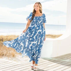 Heavy On My Heart Maxi Dress, Blue -Chic Soul Store HeavyOnMyHeartMaxiDress Blue 7