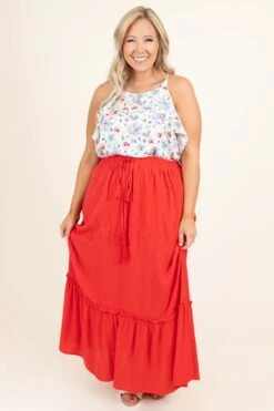 Hidden Paradise Skirt, Red 10 Hidden Paradise Skirt, Red -Chic Soul Store HiddenParadiseSkirt Red 8897