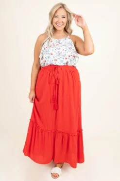 Hidden Paradise Skirt, Red 14 Hidden Paradise Skirt, Red -Chic Soul Store HiddenParadiseSkirt Red 8899