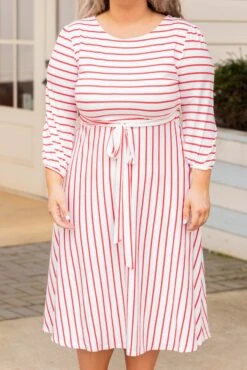 Holding Hands On The Boardwalk Dress, Ivory-Coral -Chic Soul Store HoldingHandsOnTheBoardwalkDress Ivory Coral 1355