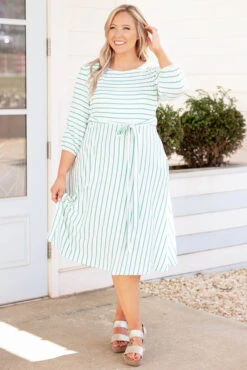 Holding Hands On The Boardwalk Dress, Ivory-Mint -Chic Soul Store HoldingHandsOnTheBoardwalkDress Ivory Mint 9936