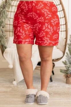 Holiday Happy Pajama Shorts, Red -Chic Soul Store HolidayHappyPajamaShorts Red3