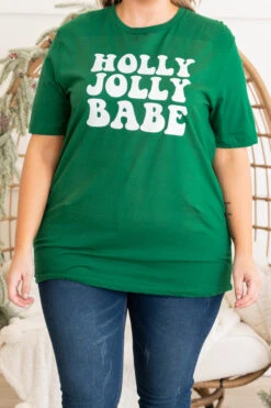Holly Jolly Babe Tee, Evergreen -Chic Soul Store HollyJollyBabeTee Evergreen 2