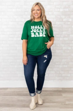 Holly Jolly Babe Tee, Evergreen -Chic Soul Store HollyJollyBabeTee Evergreen 5