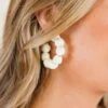 Home In The Tropics Earrings, Ivory 2 Home In The Tropics Earrings, Ivory -Chic Soul Store HomeInTheTopicsEarrings Ivory 1