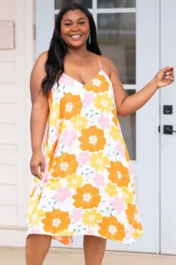 Honolulu Lovin Dress, Cream Multi