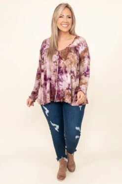 Hopeful Mornings Top, Eggplant -Chic Soul Store HopefulMorningsTop Eggplant 0143