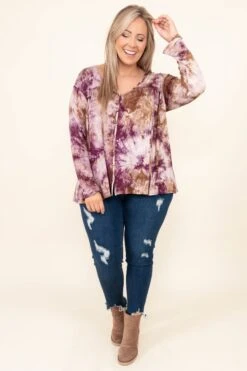 Hopeful Mornings Top, Eggplant -Chic Soul Store HopefulMorningsTop Eggplant 0144