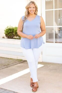 Hot Days Outside Tank, Oxford Blue -Chic Soul Store HotDaysOutsideTank OxfordBlue 0950