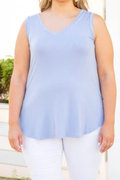 Hot Days Outside Tank, Oxford Blue -Chic Soul Store HotDaysOutsideTank OxfordBlue 2