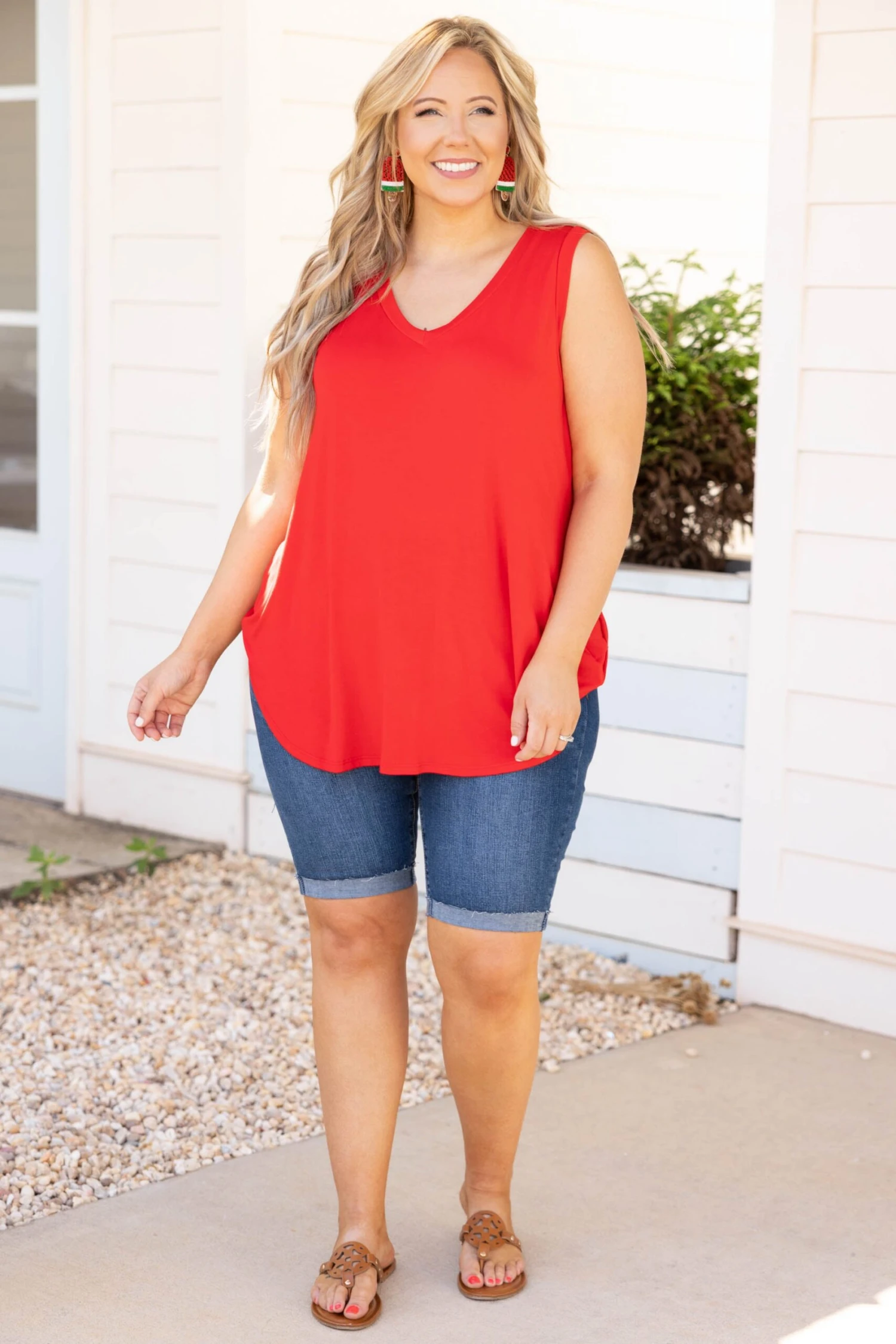 Hot Days Outside Tank, True Red 4 Hot Days Outside Tank, True Red - Image 2