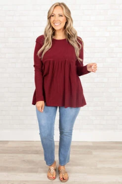 How The Story Goes Top, Wine -Chic Soul Store HowTheStoryGoesTop Wine 0226