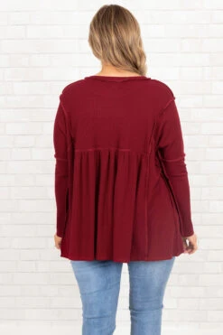 How The Story Goes Top, Wine -Chic Soul Store HowTheStoryGoesTop Wine