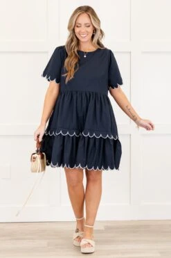 Hummingbird's Haven Dress, Navy -Chic Soul Store Hummingbird sHavenDress Navy 7