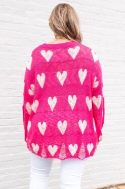 I Can Make Your Heart Beat Sweater, Fuchsia -Chic Soul Store ICanMakeYourHeartBeatSweater Fuschia 9847