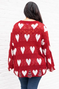 I Can Make Your Heart Beat Sweater, Red 12 I Can Make Your Heart Beat Sweater, Red -Chic Soul Store ICanMakeYourHeartBeatSweater Red 9853