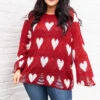 I Can Make Your Heart Beat Sweater, Red -Chic Soul Store ICanMakeYourHeartBeatSweater Red 9855