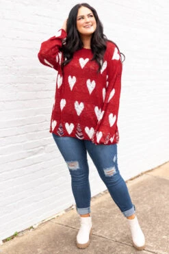 I Can Make Your Heart Beat Sweater, Red 9 I Can Make Your Heart Beat Sweater, Red -Chic Soul Store ICanMakeYourHeartBeatSweater Red 9857