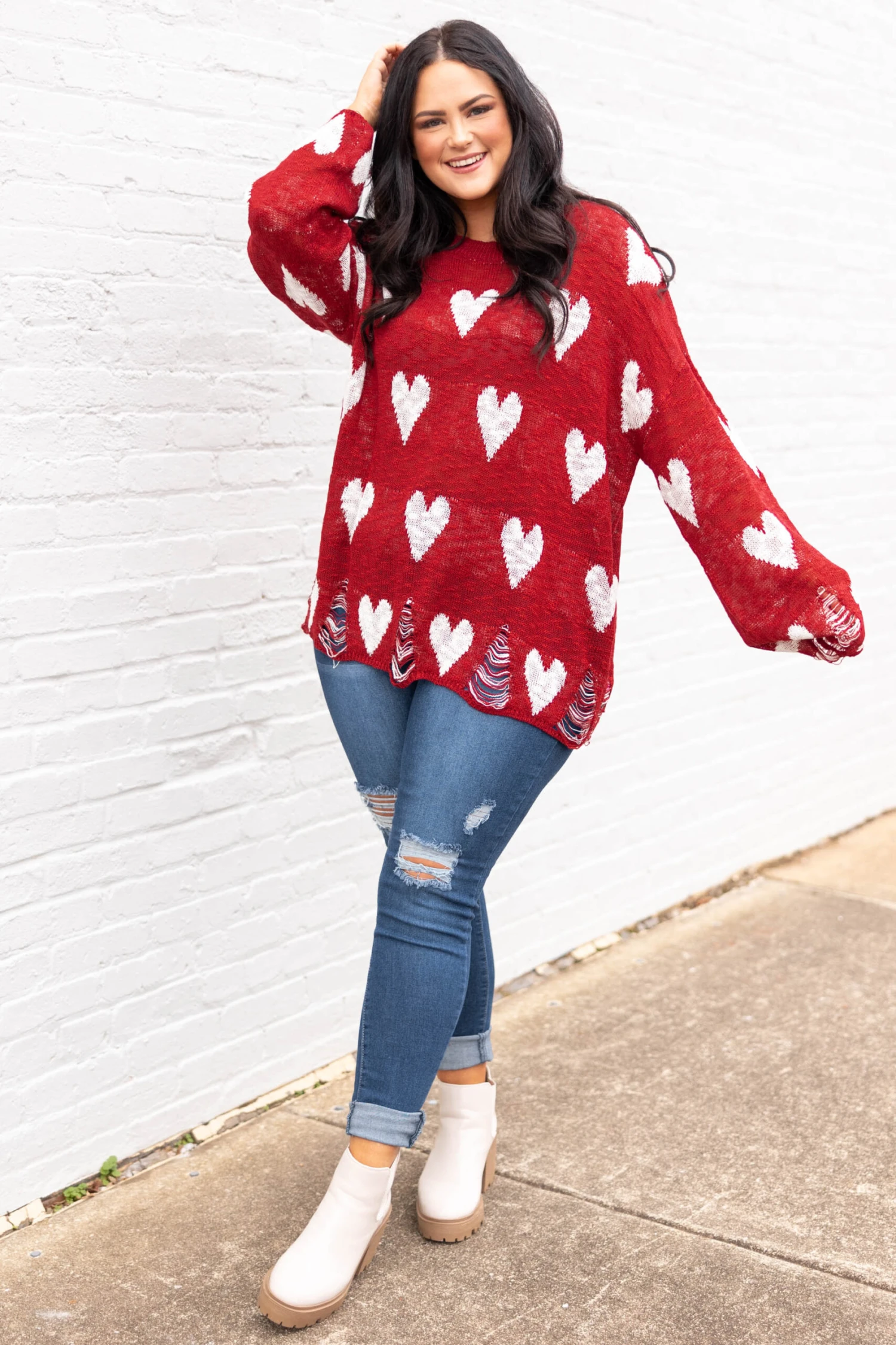 I Can Make Your Heart Beat Sweater, Red 5 I Can Make Your Heart Beat Sweater, Red - Image 3