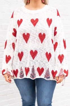 I Can Make Your Heart Beat Sweater, White -Chic Soul Store ICanMakeYourHeartBeatSweater White 9960