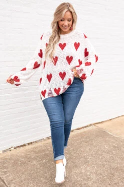 I Can Make Your Heart Beat Sweater, White -Chic Soul Store ICanMakeYourHeartBeatSweater White 9964