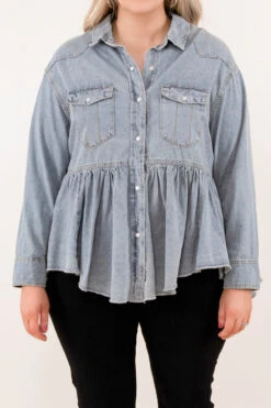 I Don't Want To Be Top, Denim -Chic Soul Store IDon tWantToBeTop Denim 2474