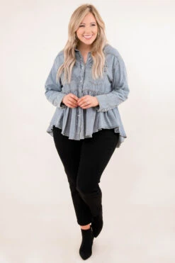 I Don't Want To Be Top, Denim -Chic Soul Store IDon tWantToBeTop Denim 2477