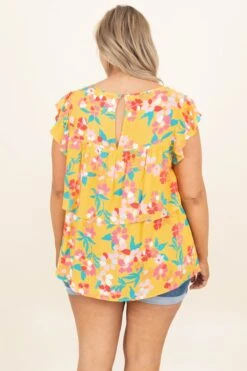 I Gotta Know Top, Marigold-Teal -Chic Soul Store IGottaKnowTop Marigold Teal 9846