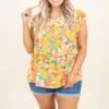 I Gotta Know Top, Marigold-Teal -Chic Soul Store IGottaKnowTop Marigold Teal 9848