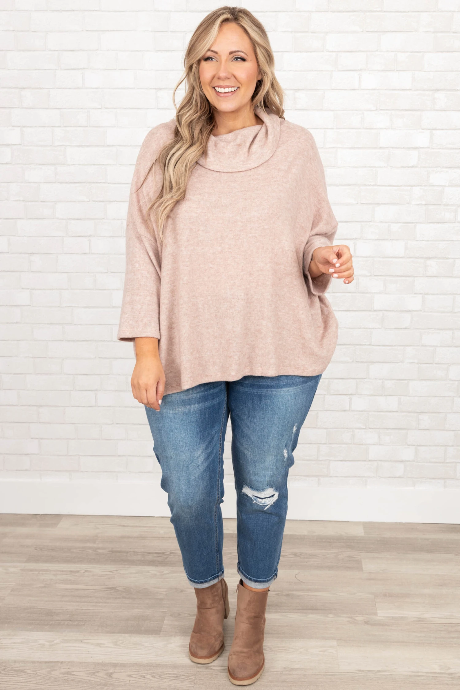 I'll Be Seeing You Sweater, Taupe 4 I'll Be Seeing You Sweater, Taupe - Image 2