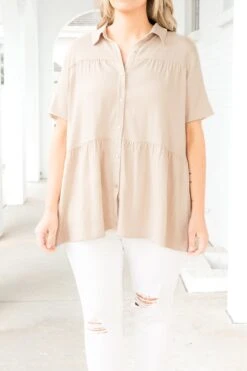 I’m All About It Top, Taupe -Chic Soul Store I mAllAboutItTop Taupe 2