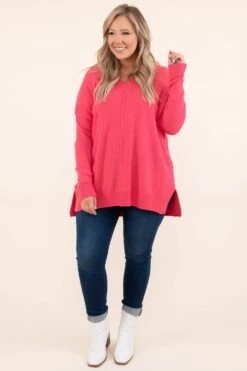 I'm Better Now Sweater, Coral -Chic Soul Store I mBetterNowSweater Coral 3470