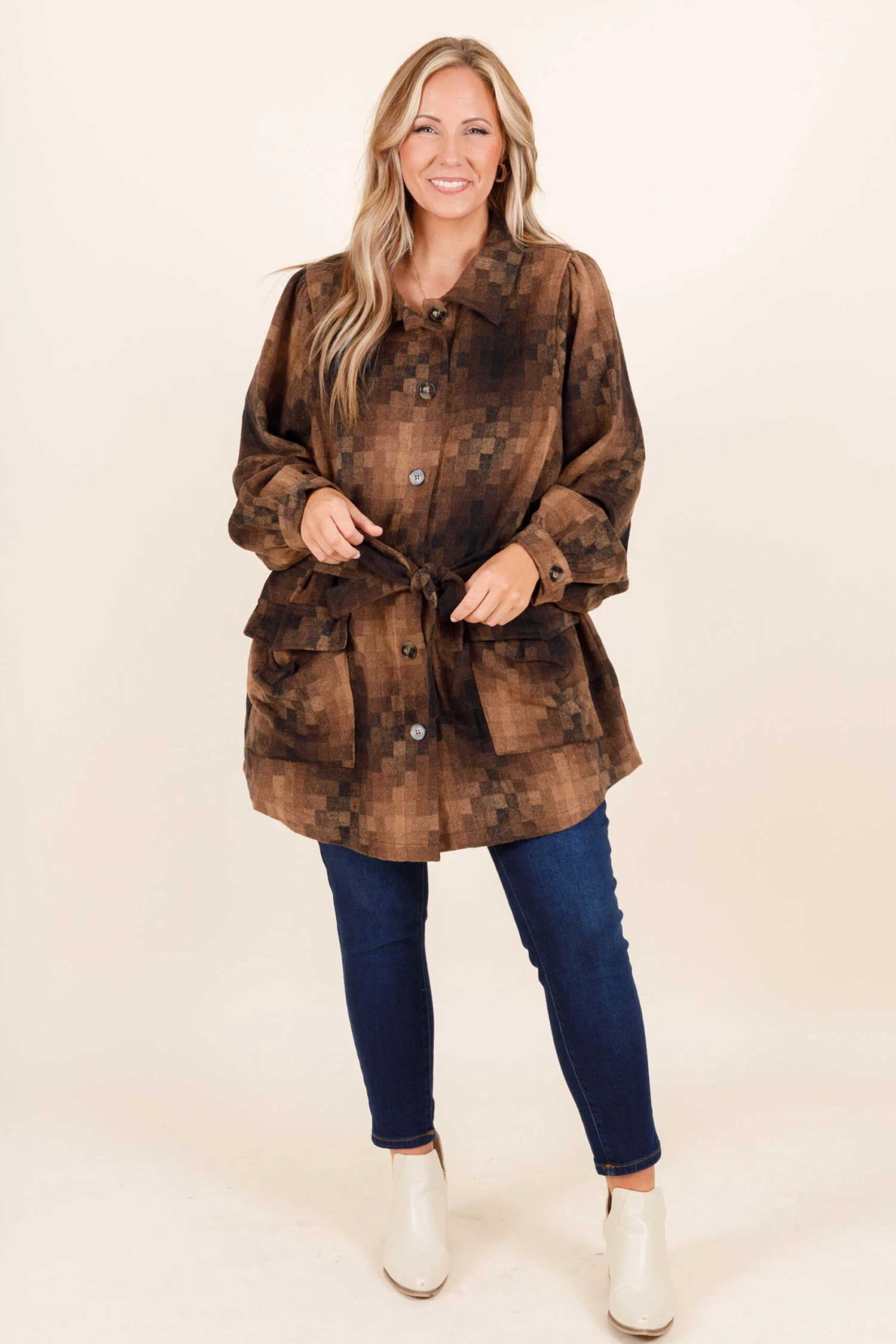 I'm Happier Now Top, Brown 5 I'm Happier Now Top, Brown - Image 3