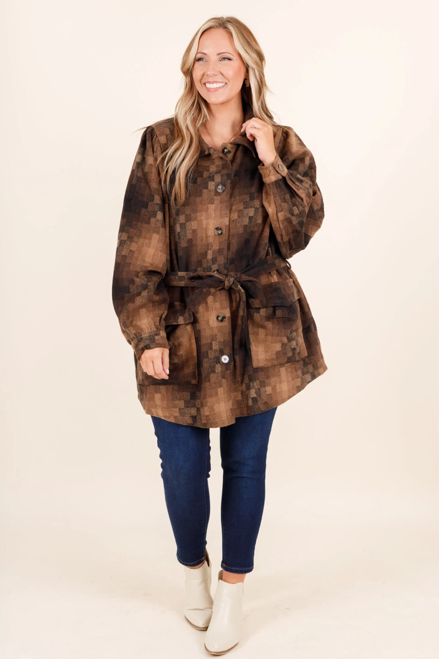 I'm Happier Now Top, Brown 6 I'm Happier Now Top, Brown - Image 4