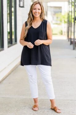 I'm Really Happy Tank, Black -Chic Soul Store I mReallyHappyTank Black 5