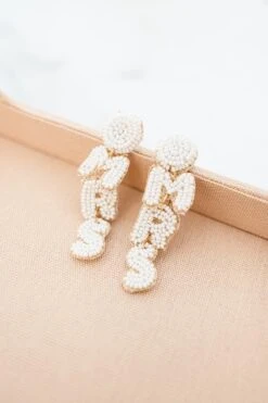 In A Dream Earrings, White