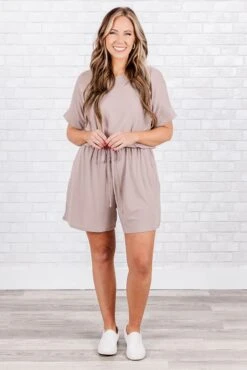 In A Hurry Romper, Ash Mocha 11 In A Hurry Romper, Ash Mocha -Chic Soul Store InAHurryRomper AshMocha 5