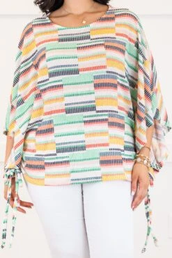 In Between The Lines Top, Multi Stripe -Chic Soul Store InBetweenTheLinesTop MultiStripe 2