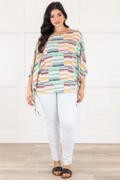 In Between The Lines Top, Multi Stripe -Chic Soul Store InBetweenTheLinesTop MultiStripe 5