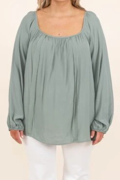 In My Head Blouse, Sage 11 In My Head Blouse, Sage -Chic Soul Store InMyHeadBlouse Sage 6892