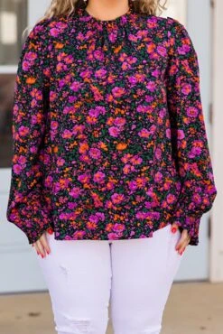 In The Warm Spring Air Top, Purple Floral -Chic Soul Store InTheWarmSpringAirTop PurpleFloral 3