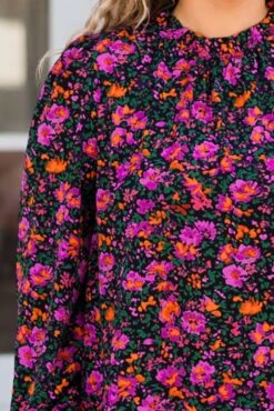 In The Warm Spring Air Top, Purple Floral -Chic Soul Store InTheWarmSpringAirTop PurpleFloral 4