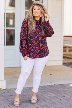 In The Warm Spring Air Top, Purple Floral -Chic Soul Store InTheWarmSpringAirTop PurpleFloral 6