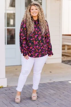 In The Warm Spring Air Top, Purple Floral -Chic Soul Store InTheWarmSpringAirTop PurpleFloral 7