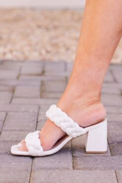 Inevitable Pull Heels, White -Chic Soul Store InevitablePullHeel White 4
